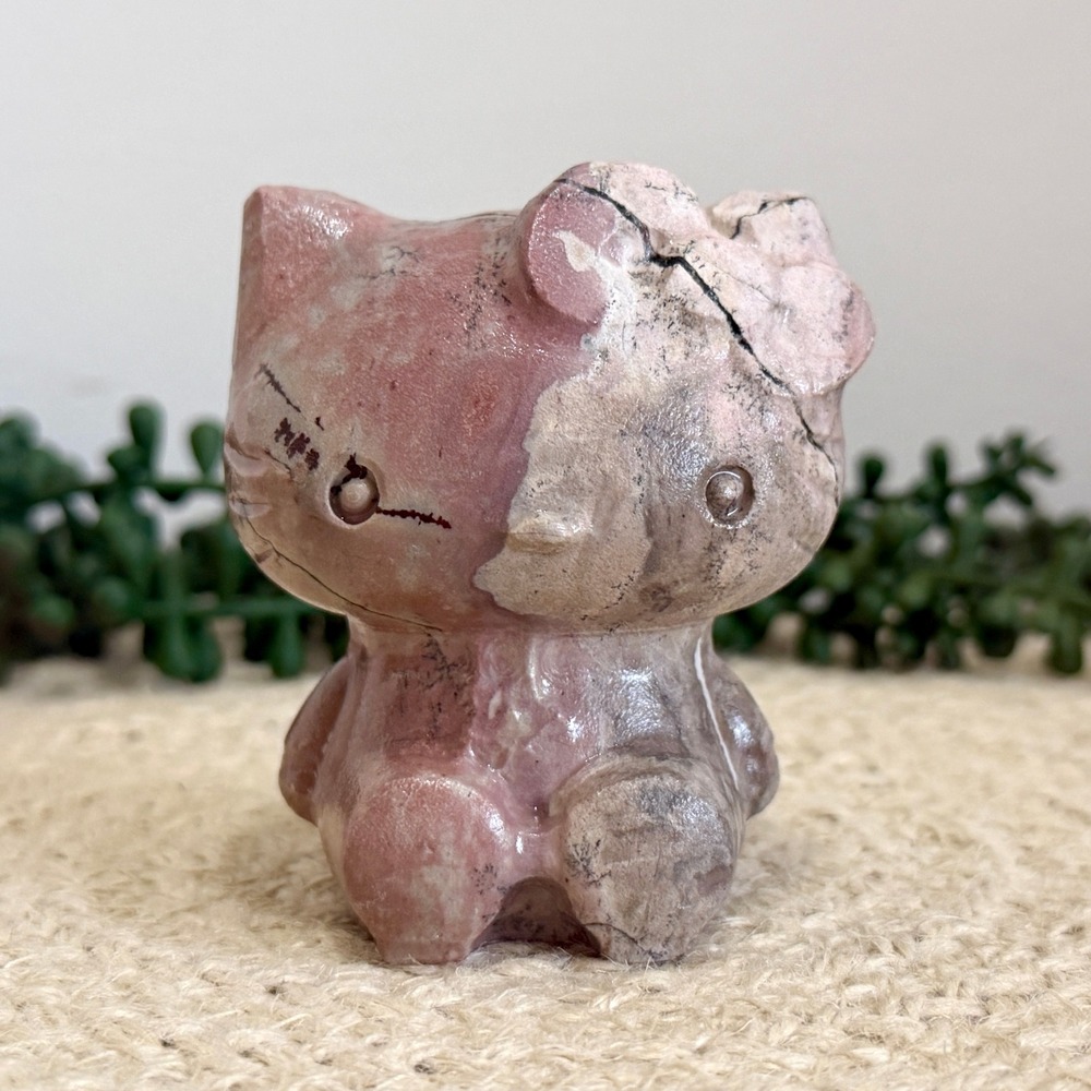 Picture Jasper Hello Kitty | | Natural Gemstone Crystal Figurine Carving